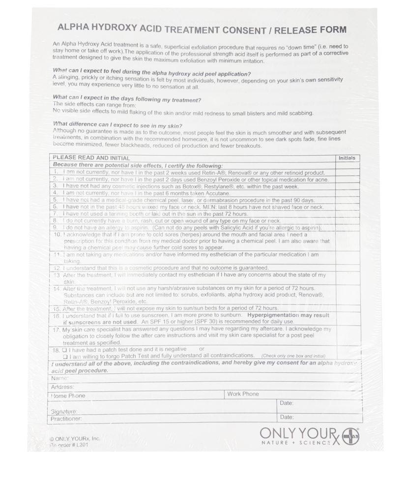 Peel Consent / Release Form